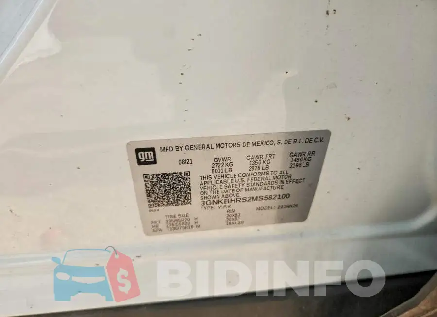 3GNKBHRS2MS582100 Photo# 13