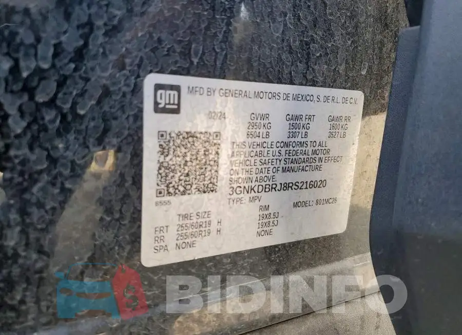 3GNKDBRJ8RS216020 Photo# 14