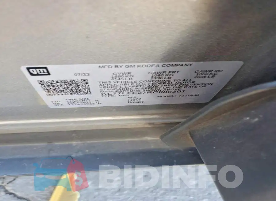 KL77LFE27RC088301 Photo# 13
