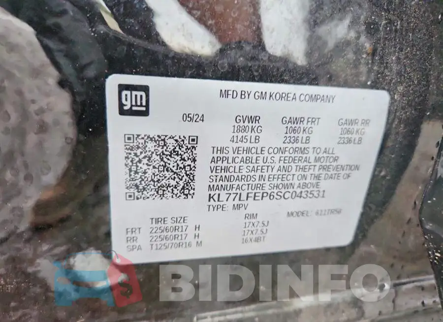 KL77LFEP6SC043531 Photo# 13