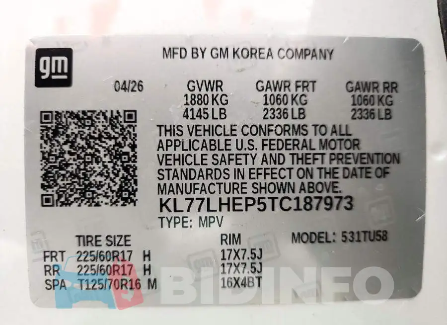 KL77LHEP5TC187973 Photo# 13