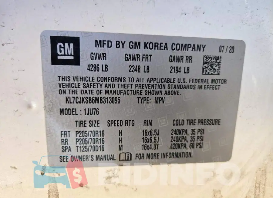 KL7CJKSB6MB313095 Photo# 12