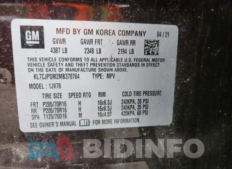 KL7CJPSM2MB370764 Photo# 14