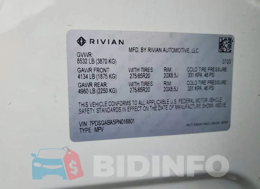 7PDSGABA5PN016801 Photo# 14