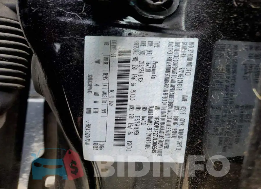 1FADP3F27JL306545 Photo# 13