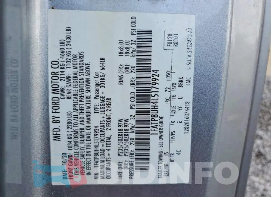 1FATP8UH4L5179924 Photo# 13