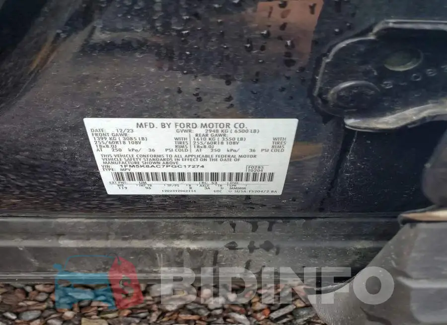 1FM5K8AC7PGC17274 Photo# 13