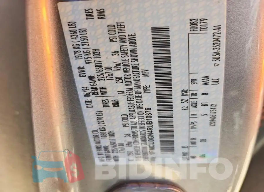 1FMCU0GN4RUB10876 Photo# 12