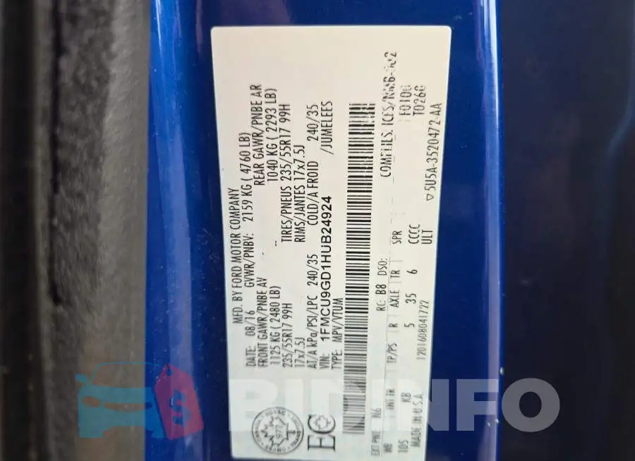 1FMCU9GD1HUB24924 Photo# 13
