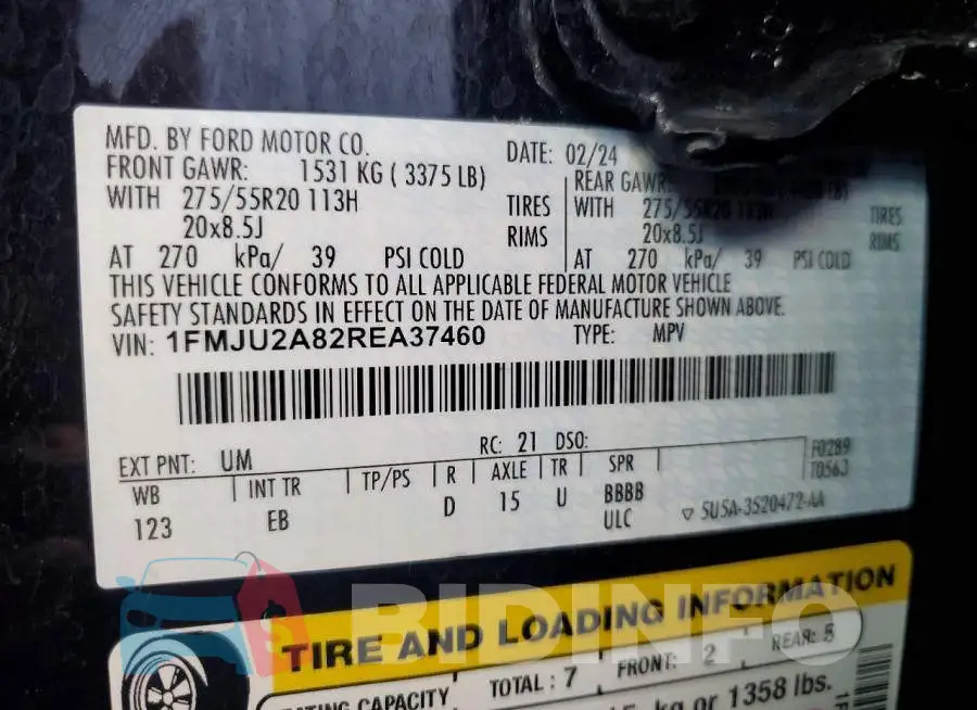 1FMJU2A82REA37460 Photo# 14