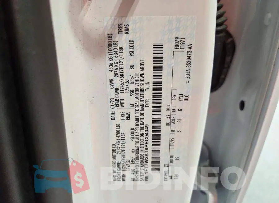 1FT7W2AT9PEC04049 Photo# 12