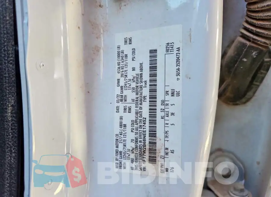 1FT7W2B68NEE17452 Photo# 12