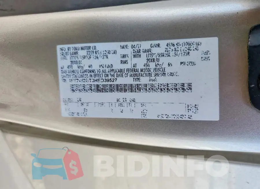 1FT7W2BT3HED39527 Photo# 12