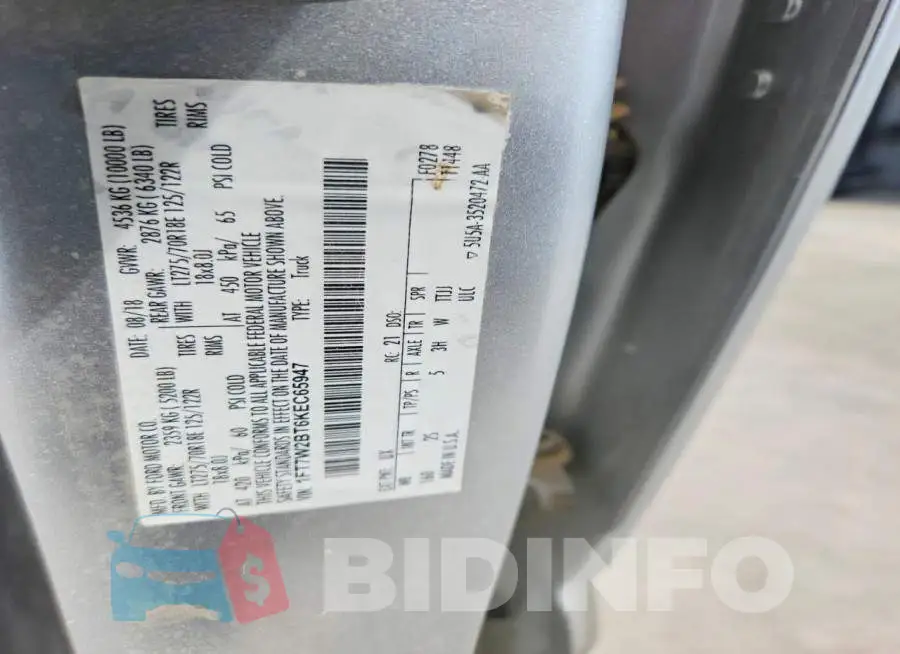 1FT7W2BT6KEC65947 Photo# 12