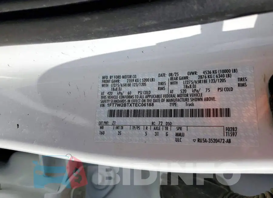 1FT7W2BTXTEC06188 Photo# 12