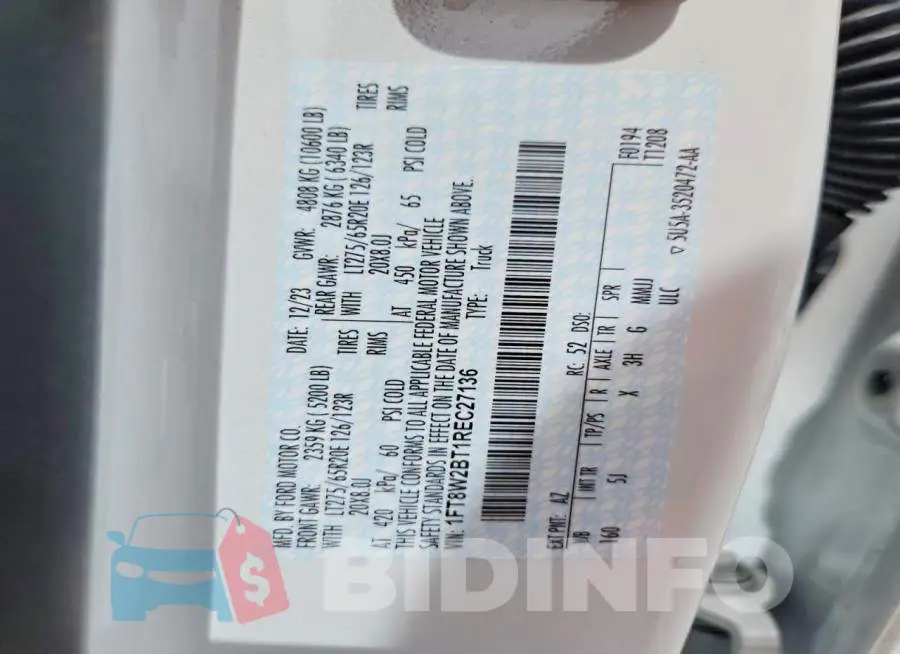 1FT8W2BT1REC27136 Photo# 12
