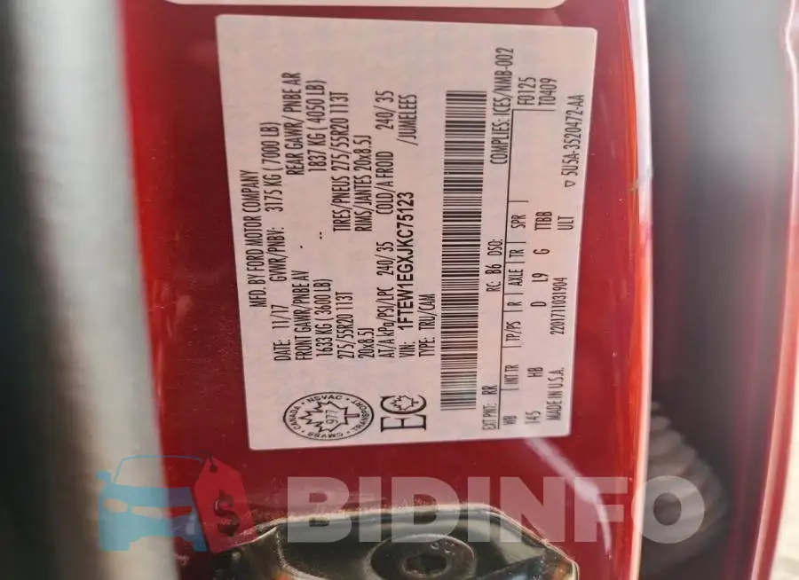 1FTEW1EGXJKC75123 Photo# 12