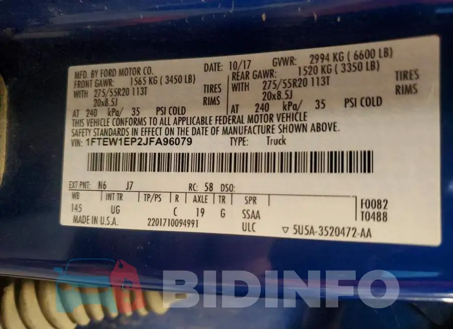 1FTEW1EP2JFA96079 Photo# 12