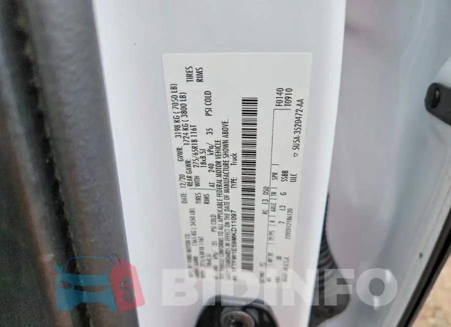 1FTFW1E59MKD11097 Photo# 12