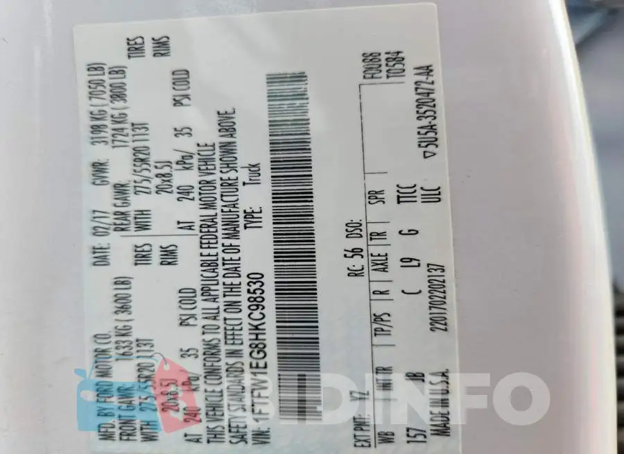 1FTFW1EG8HKC98530 Photo# 12