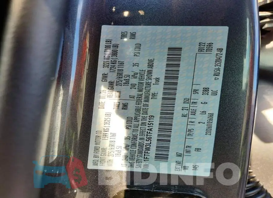 1FTFW3L56TFA15119 Photo# 12