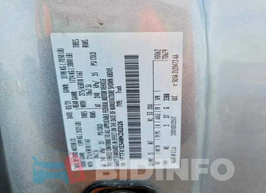 1FTFX1E54MKD82026 Photo# 13