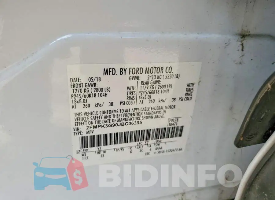 2FMPK3G90JBC06395 Photo# 12