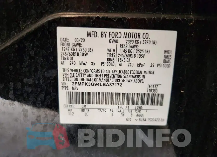 2FMPK3G94LBA87172 Photo# 13