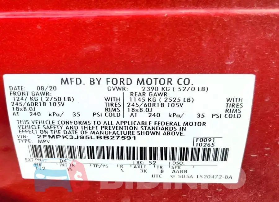 2FMPK3J95LBB27591 Photo# 12