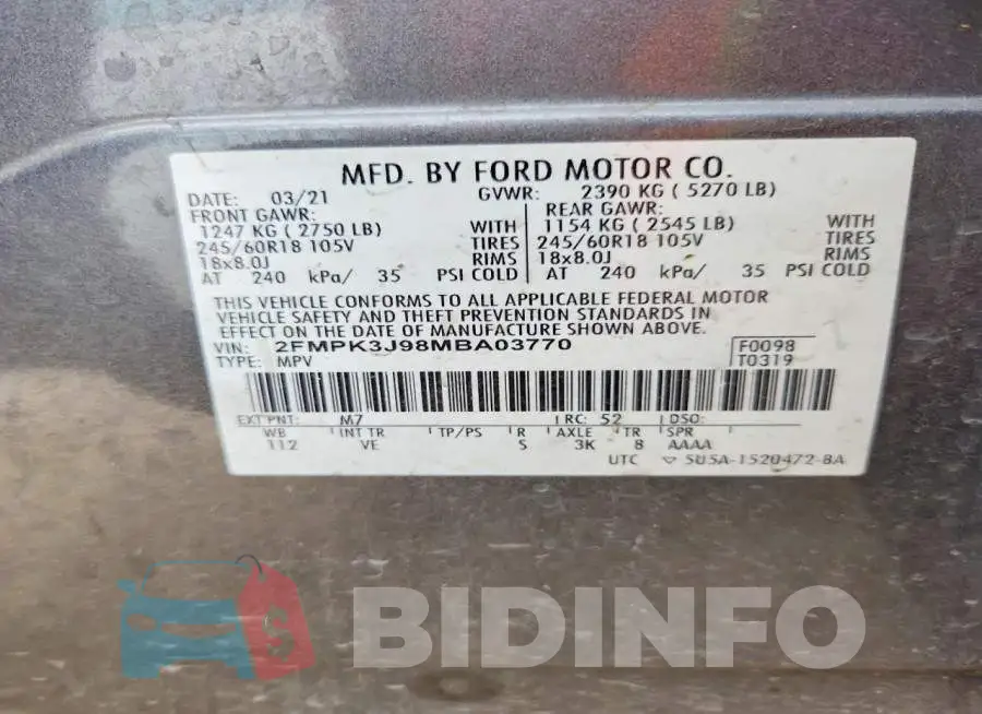 2FMPK3J98MBA03770 Photo# 14