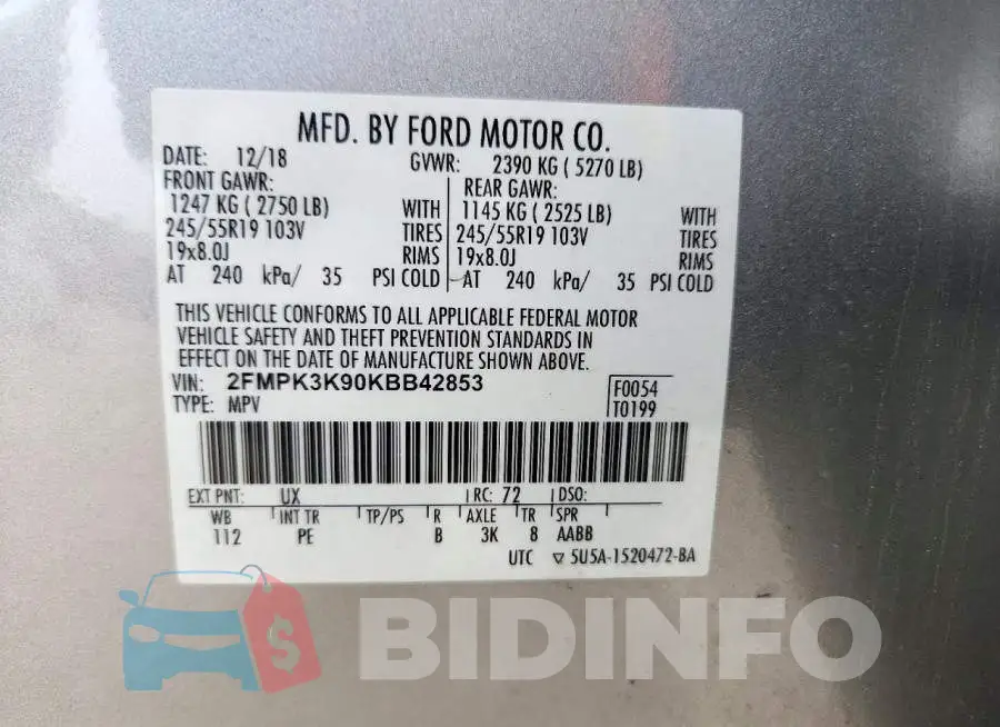 2FMPK3K90KBB42853 Photo# 13