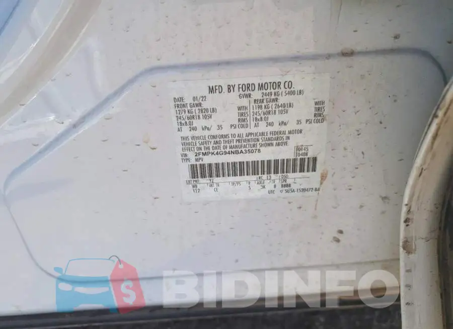 2FMPK4G94NBA35078 Photo# 12