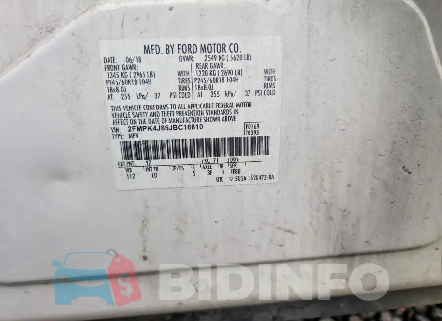 2FMPK4J86JBC16810 Photo# 12