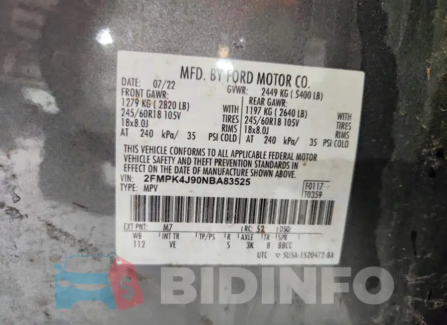 2FMPK4J90NBA83525 Photo# 13