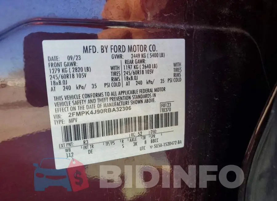 2FMPK4J90RBA32306 Photo# 13