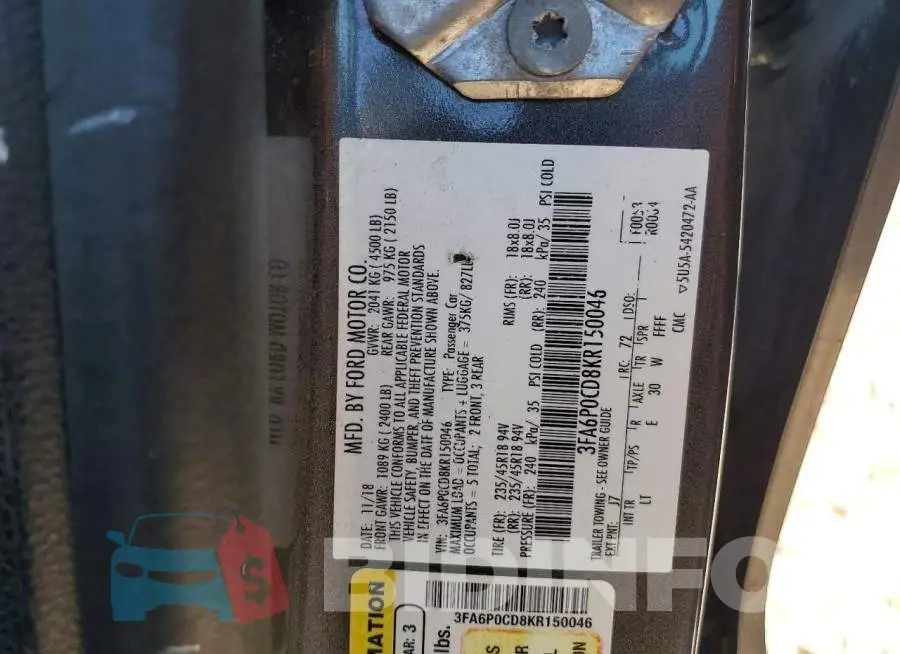 3FA6P0CD8KR150046 Photo# 12