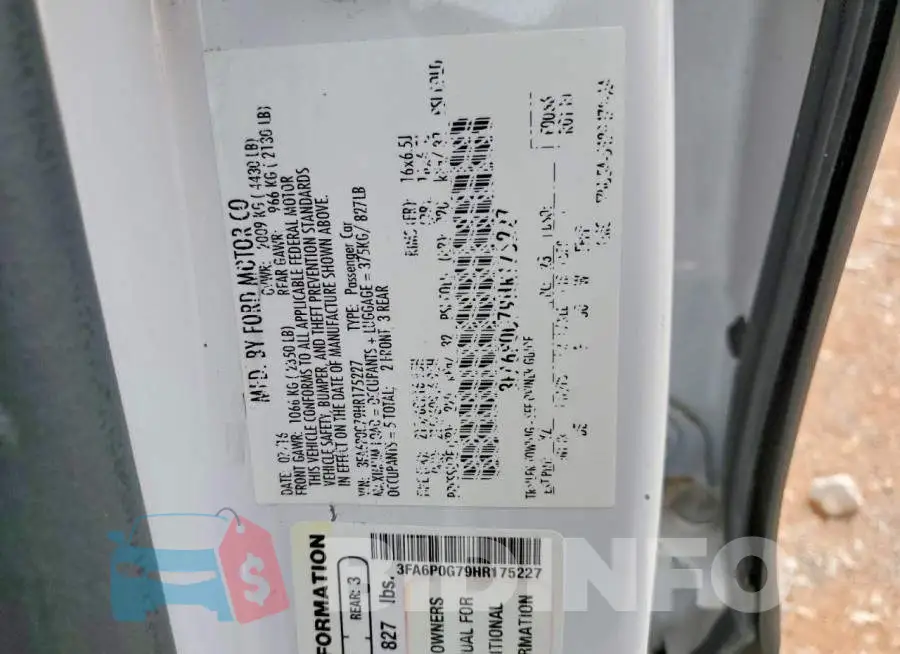 3FA6P0G79HR175227 Photo# 12