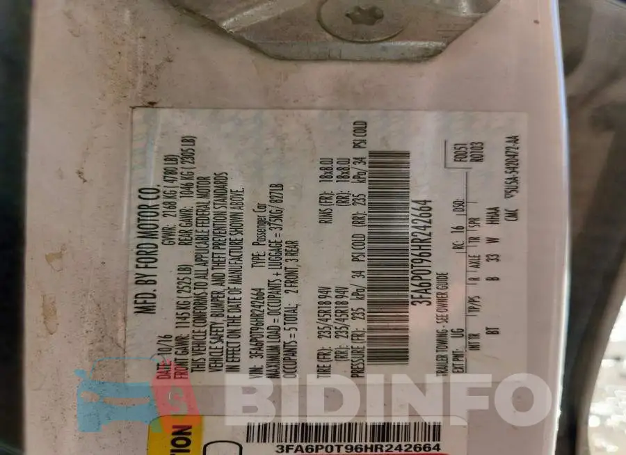 3FA6P0T96HR242664 Photo# 13