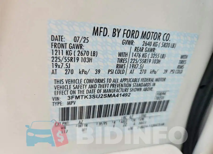 3FMTK3SU2SMA41492 Photo# 13