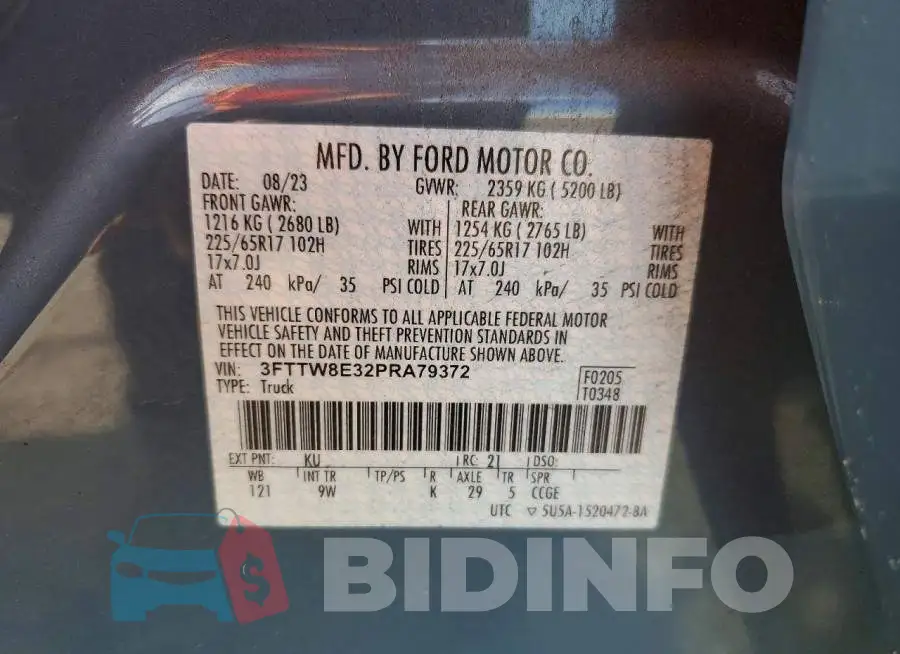 3FTTW8E32PRA79372 Photo# 12