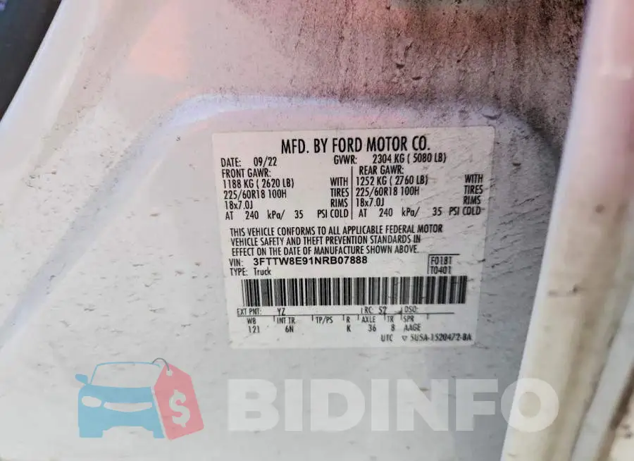 3FTTW8E91NRB07888 Photo# 12