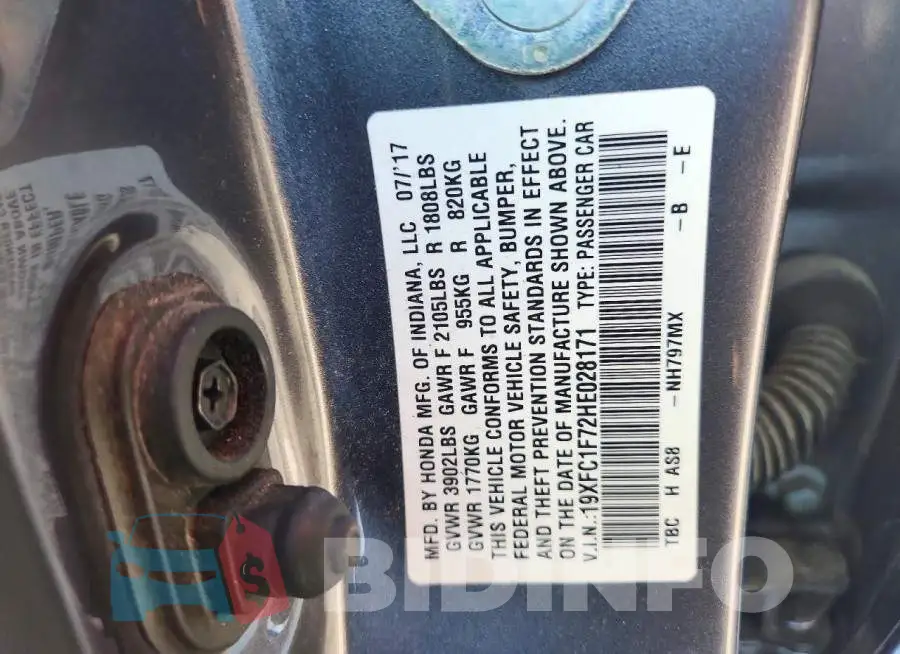19XFC1F72HE028171 Photo# 12