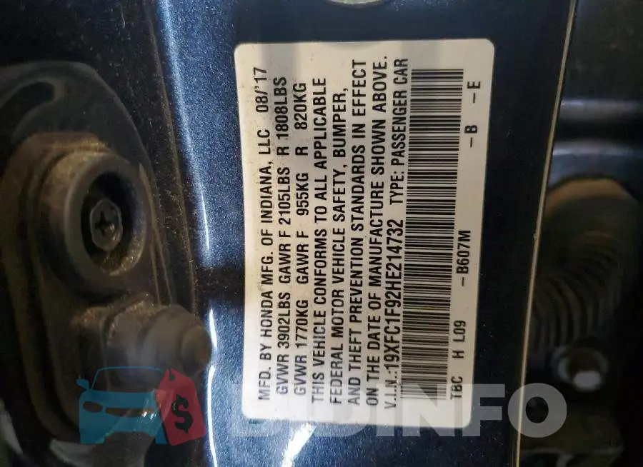 19XFC1F92HE214732 Photo# 13