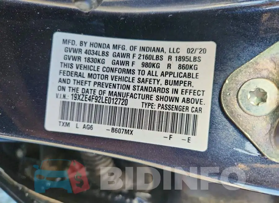 19XZE4F92LE012720 Photo# 13
