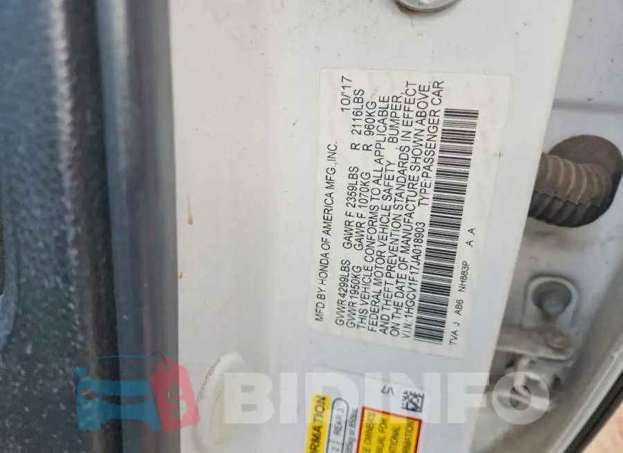 1HGCV1F17JA018903 Photo# 12