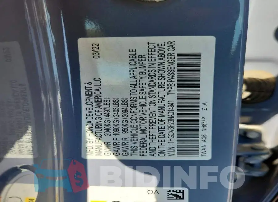 1HGCV3F23NA014941 Photo# 12