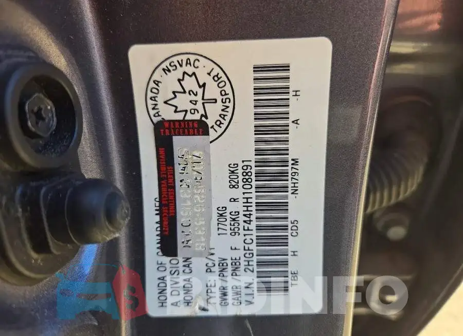 2HGFC1F44HH108891 Photo# 13