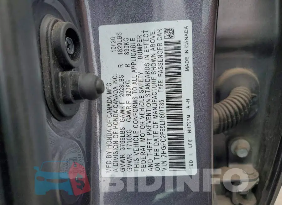 2HGFC2F65LH601785 Photo# 12