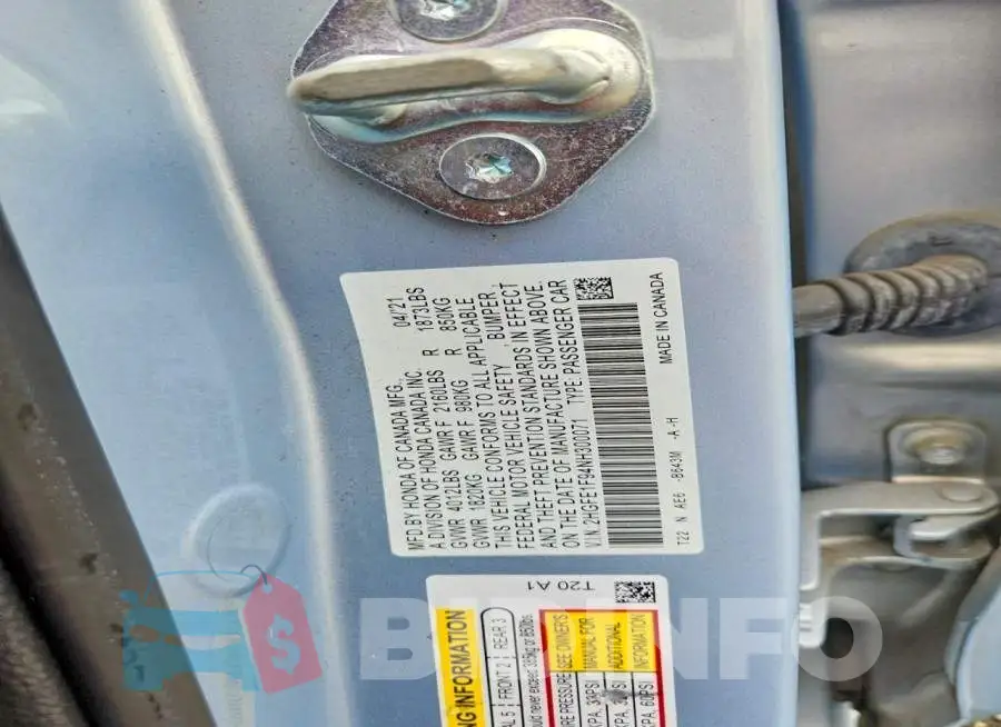 2HGFE1F94NH300071 Photo# 13
