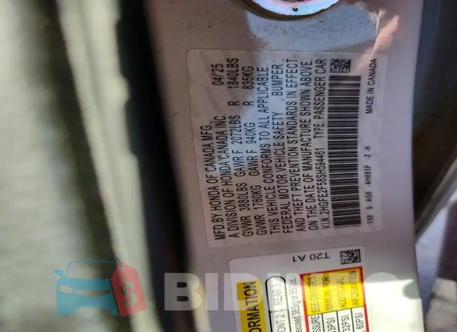2HGFE2F58SH594461 Photo# 12